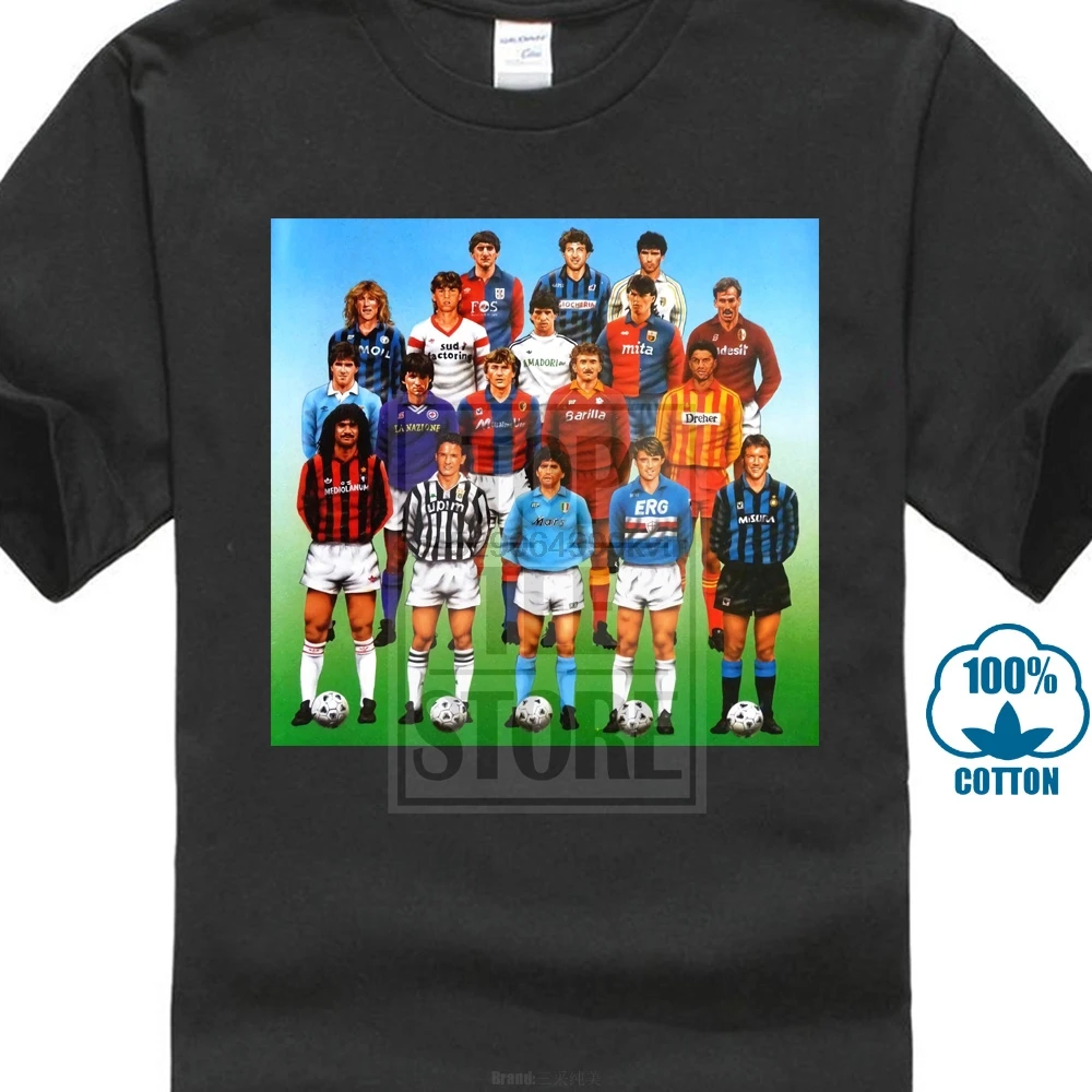 Футболка Maglia Serie A Anni 80 Maradona Gullit Baggio Calcio винтажный футболист крутой Повседневный Прайд Футболка мужская унисекс Мода
