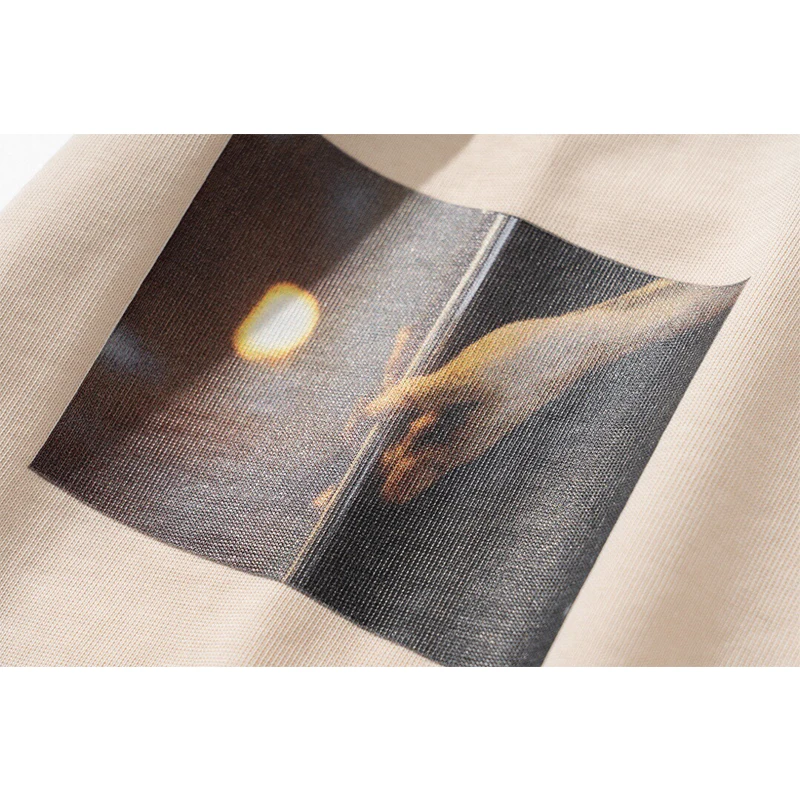 

21SS New Couples T-shirt High Quality Comfortable Cotton Short-sleeved Oil Painting Photo Hand Print Tops Free Shipping