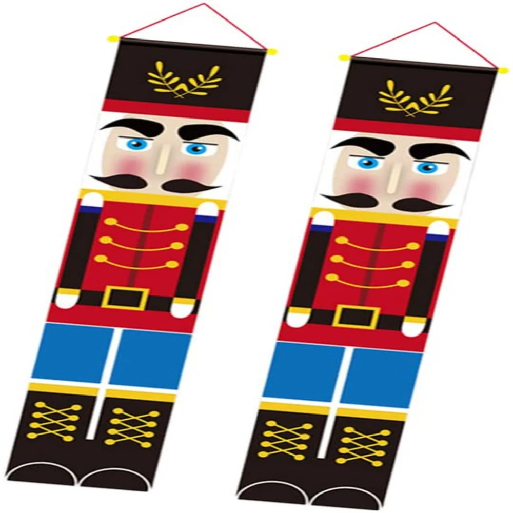 Christmas Porch Sign Soldier Model Nutcracker Hanging Banners For Holiday Home Indoor Outdoor Wall Decoration | Дом и сад