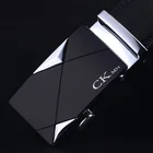 Ремень CKMN мужской из натуральной кожи с автоматической металлической пряжкой, брендовый черный