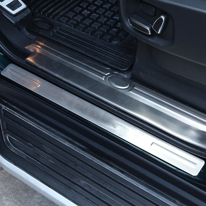 Stainless Steel Car Outside Door Sill Scuff Wear Protector Plates Cover Trim For Land rover Discovery 4 LR4 2010-16 with Logo | Автомобили