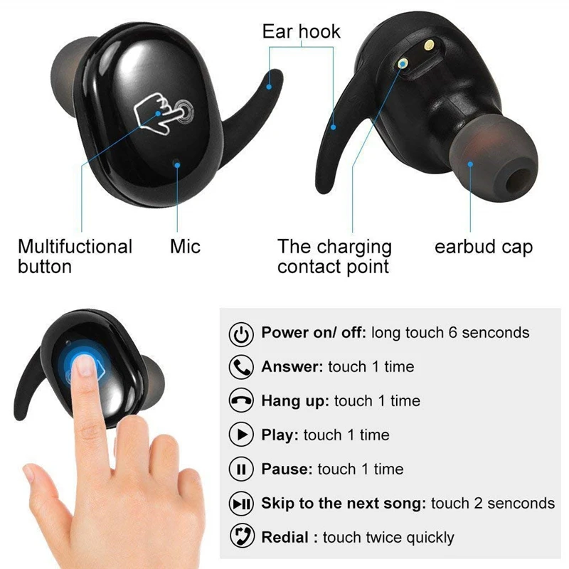 

Mr. Bai TWS Bluetooth Headphones Mini Wireless Earphone 9D Stereo Sports Waterproof Headset Earbuds With Microphone Charging Box
