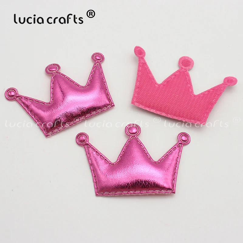 Lucia crafts 45x30 мм искусственная Корона Детские аксессуары для волос головной убор аксессуары DIY материалы ручной работы 7 шт./10 шт. L0602 - Цвет: rose red 10pcs