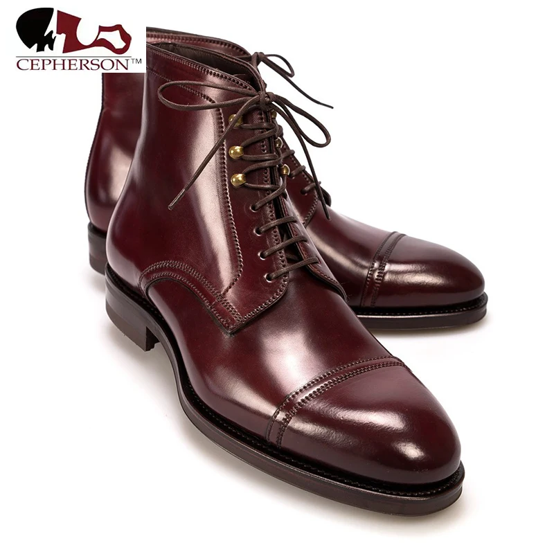 

Winter Add Velvet Mens Boots Shoes Buckle Strap High-Top Fashion Genuine Leather Designer Work Boots Shoes Men