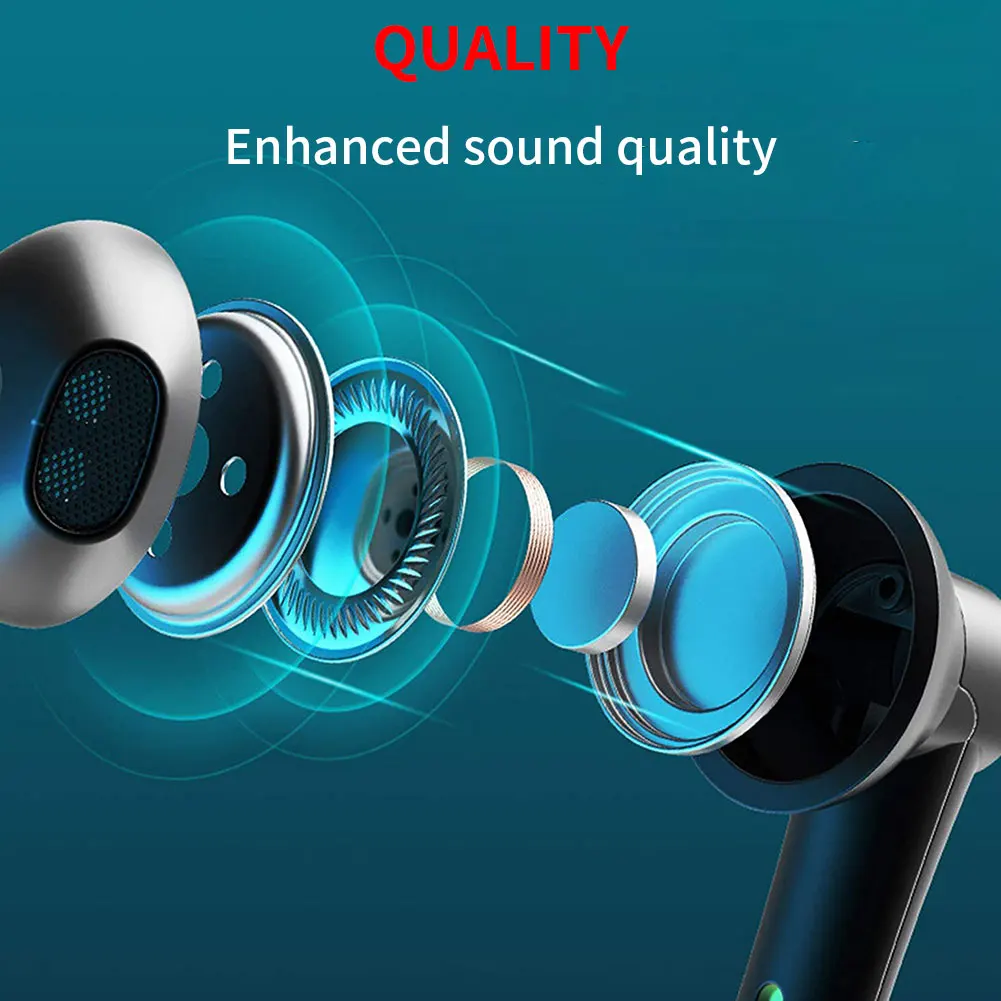 

TWS Earphone Bluetooth 5.0 Wireless Headset Waterproof Deep Bass Earbuds True Wireless Stereo Headphone With Mic Sport Earphone