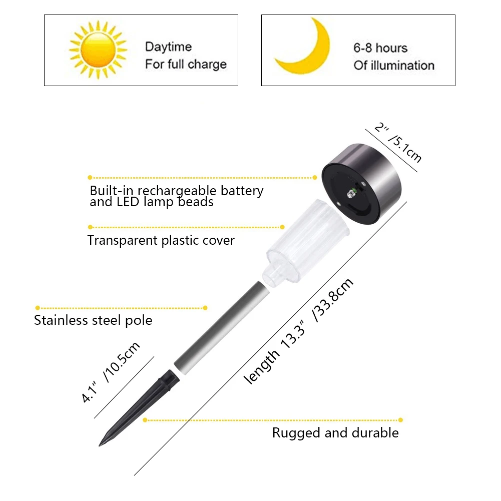 1 10 шт./лот Солнечная лампа из нержавеющей стали светильник для газона сада