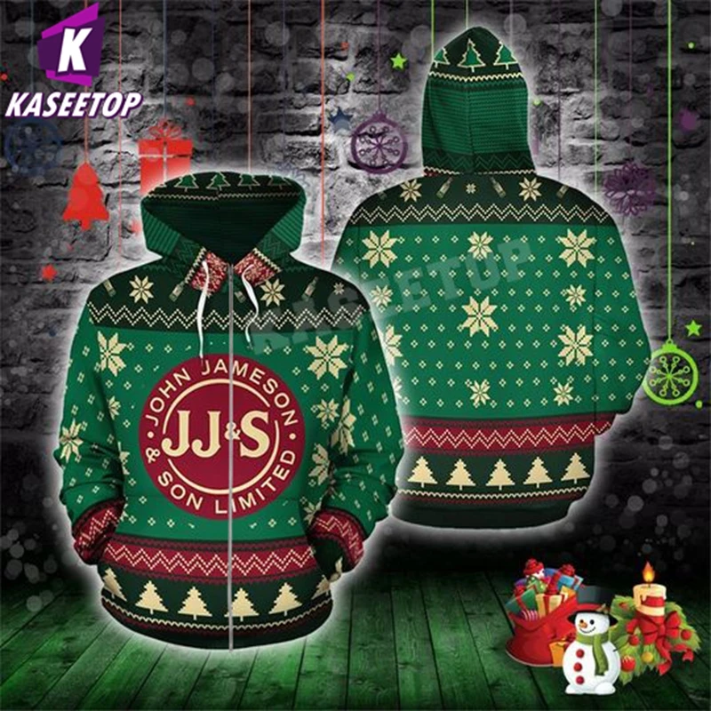 Толстовка Jameson мужская с капюшоном и 3D-принтом брендовый свитшот на молнии куртка