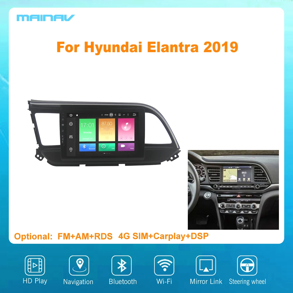

9 "Android 10 для Hyundai Elantra 2019 + RDS автомобильная навигация для DSP CarPlay автомобильное радио мультимедийный видеоплеер Авто Стерео GPS