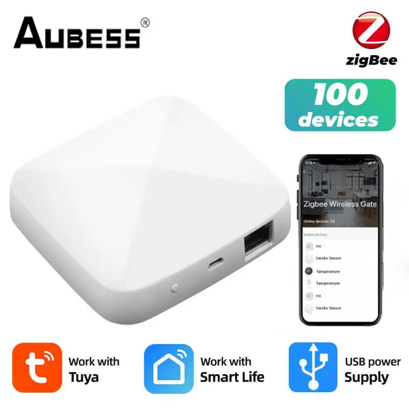 

Умный концентратор Aubess Tuya ZigBee3.0, проводной мост-шлюз для умного дома, работает с приложением Smart Home и поддержкой Alexa