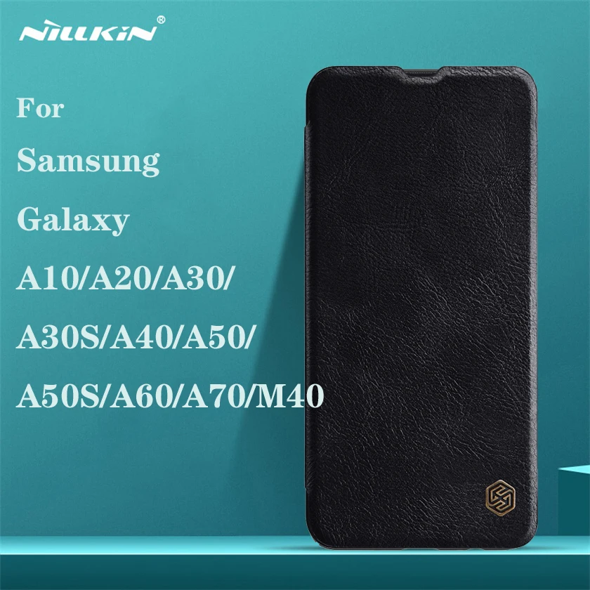 Для samsung Galaxy A50 A50S A10 A20 A30 A30S A40 A60 A70 M40 откидной Чехол Nillkin Qin кожаный откидной Чехол с отделением для карт чехлы для телефонов