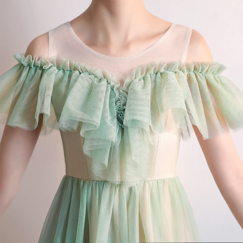 Платье подружки невесты зеленого размера плюс из тюля женские вечерние платья