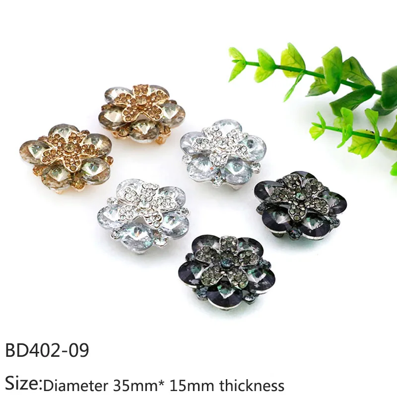 Meetee 2pcs 35/38/46mm Rhinestone Buckle Fur Decor Buttons DIY Metal Coat Handmade Craft Sewing Accessories BD402 | Дом и сад