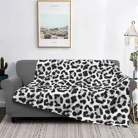Black And White Leopard Blanket Animal Wild Spots Fur Plush Warm Soft Flannel Fleece Throw Blankets For Bedding Bed Quilt Picnic