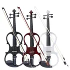 44 электрическая акустическая скрипка из липы, скрипка с чехлом для скрипки, чехол с бантом, канифоль для детей, новичков