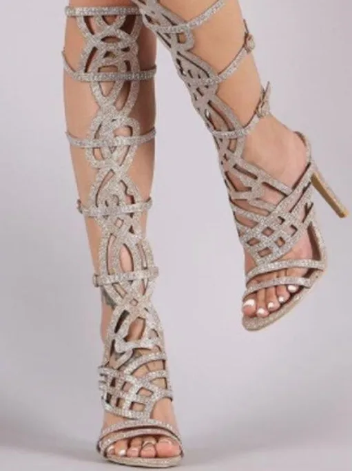 

fashion 2019 women shoes summer sandals show high hollow toe boots