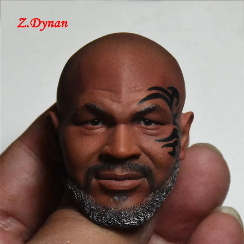 

1/6 Scale Star Tyson Male Head Carving Beared Version Black skin Head Sculpt