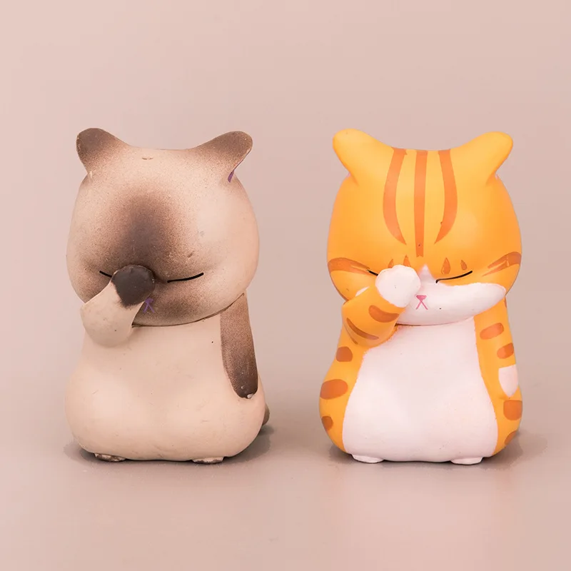 

Shy Cute Cat with Coffin Cover face Figure Action Funeral Dancing Team Display Funny Toys PVC Model Collection Toys