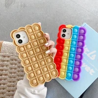cute cookies phone case for iphone 11 12 pro max mini xs max xr x 6 7 8 plus se 2020 relief stress toy bubble soft cover