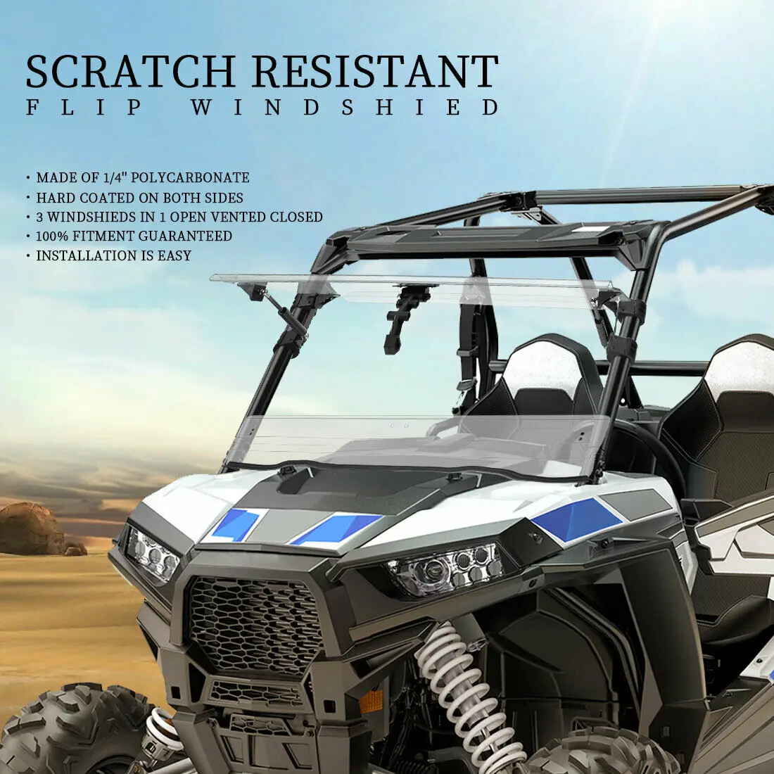 KEMIMOTO флип лобовое стекло UTV для Polaris RZR 4 S 900 RZR S/XP 1000