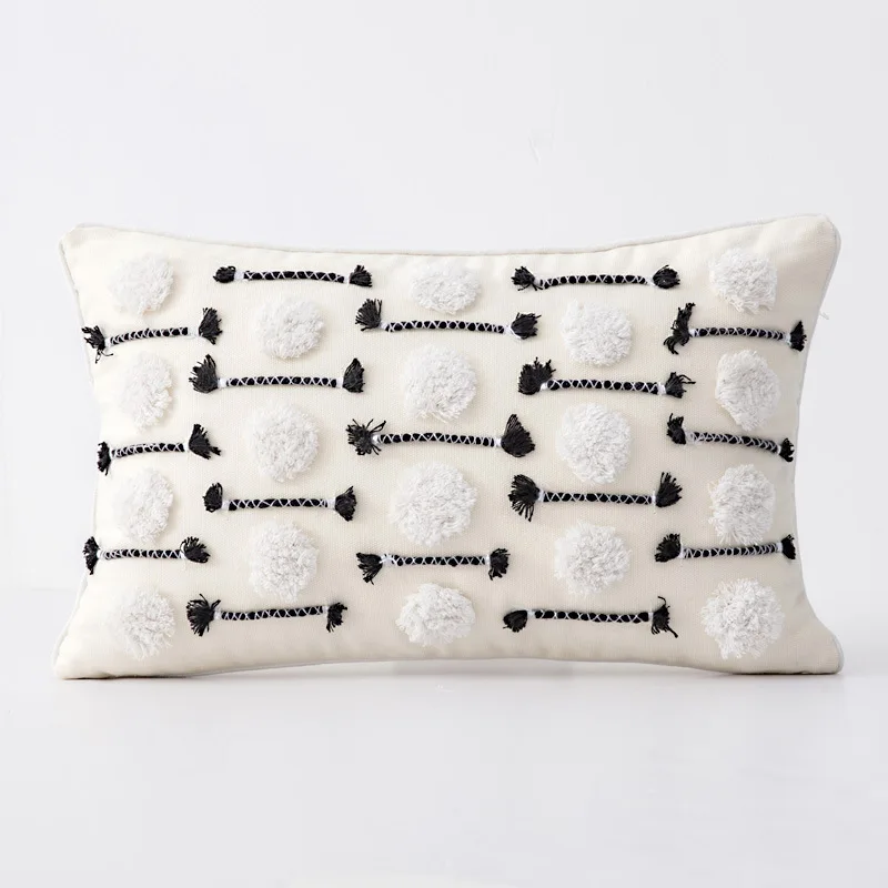 

Indian Morocco Bohemian Tassel Tufted Pillowcase Cushion Cover Throw Pillow Covers Hammock Farmhouse Home Decorative PillowCover