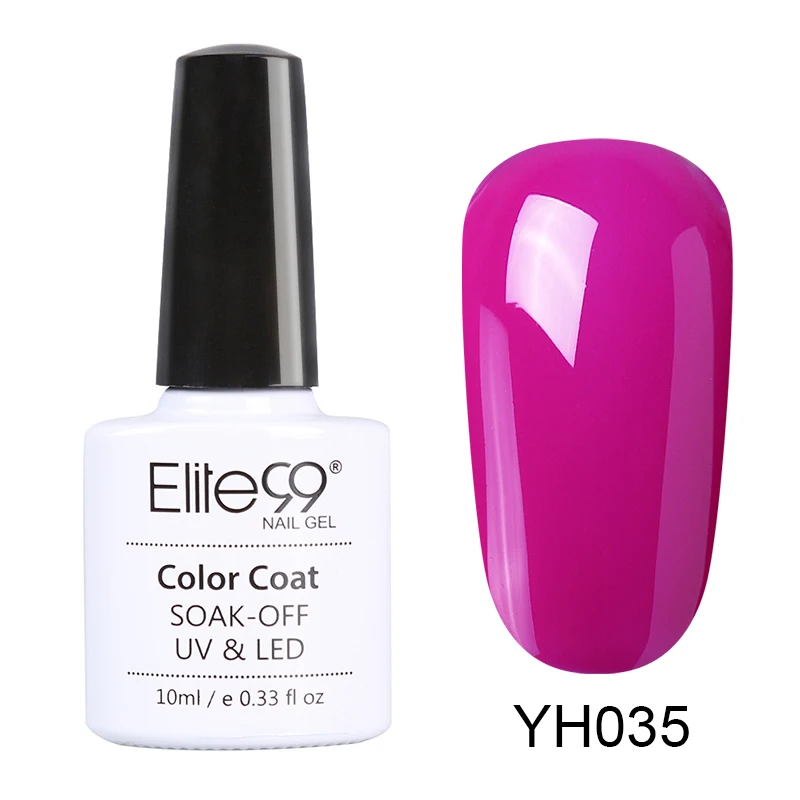 YH035 Elite99 10 мл розовый цвет УФ Гель-лак Полупостоянный праймер верхнее покрытие гель лак для ногтей, маникюр гель лак для ногтей - Цвет: YH035