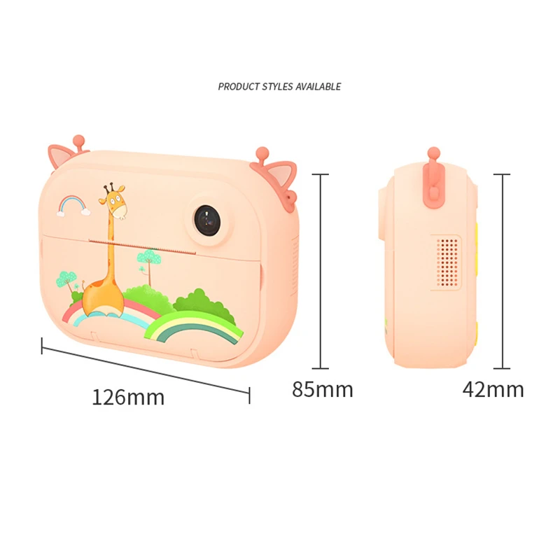 DIY Instant Print Camera Kids Flamingo Thremal Photo Printing Printer Camera for Children Christmas Gifts Toy