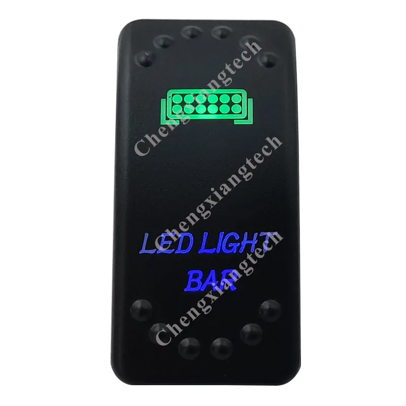 

Green & Blue LED LIGHT BAR Rocker Switch 5Pins SPST ON/OFF 12V 24V For Marine Boat Car Truck Bus Waterproof