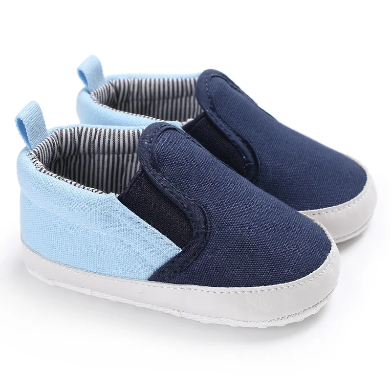 

Newborn Baby Toddler Soft Shoes Simple Canvas Striped Print 0-18 Months Casual First Walkers Crib Shoes