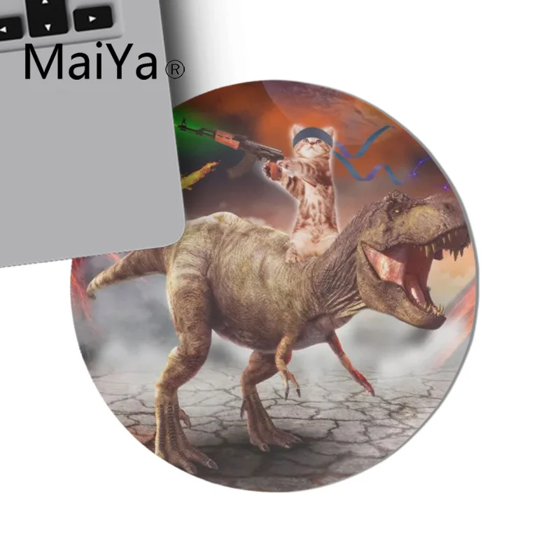 22x22cm Maiya винтажные крутые Мультяшные круглые животные кошка динозавр коврики для мыши геймер коврики для мыши игровой коврик для мыши для ПК ноутбук - Цвет: 22x22cm