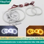 Гарантия, отличный SMD хлопковый светильник с обратным переключением, светодиодный ангельский глаз, кольцо Ореола, комплект DRL для Volkswagen Golf 4, golf 4, MK4, R32, VR6 1998-2004