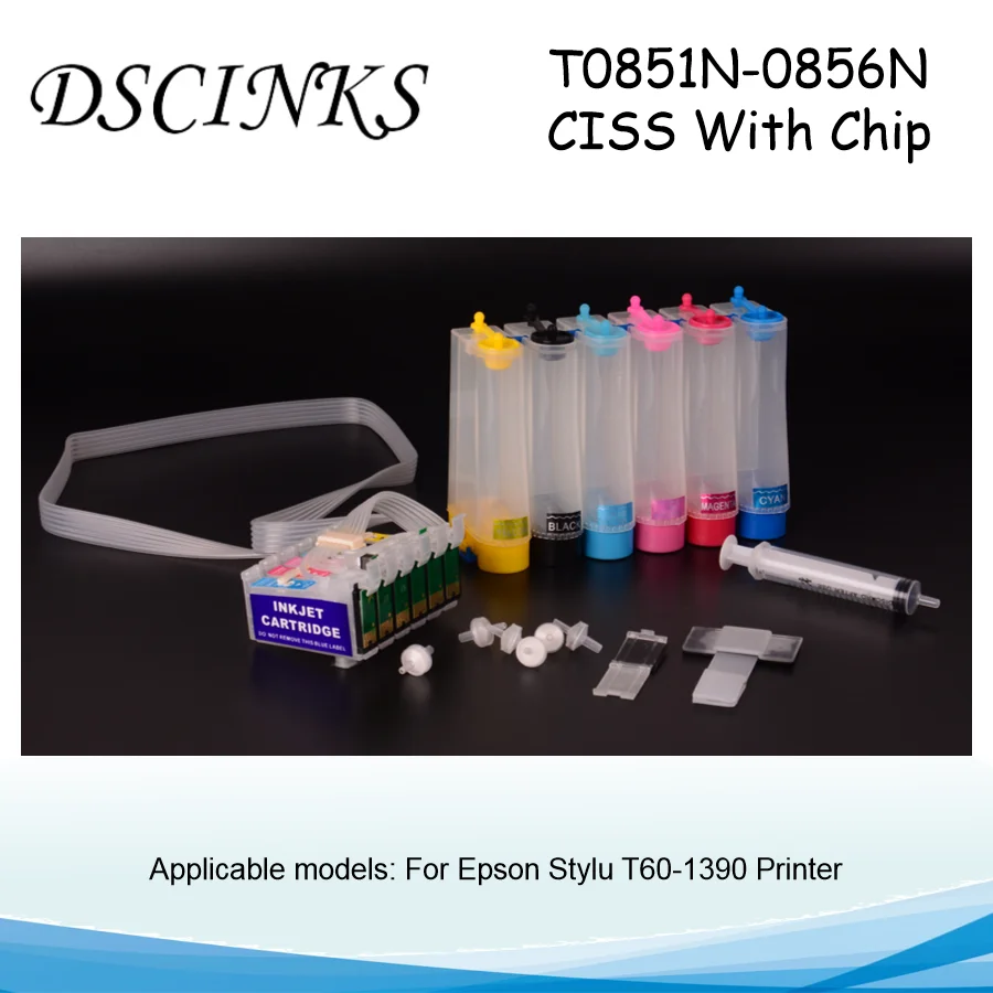 

6 colors Ciss For Epson T0851N-0856N With Chip For Epson Stylu T60-1390 printer model