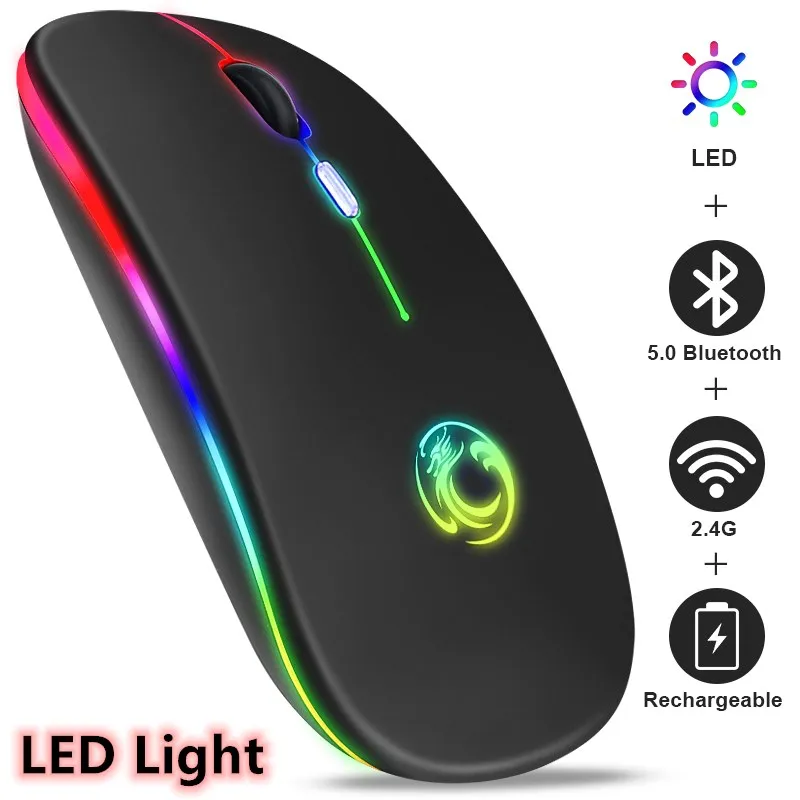 

2020 Wireless Mouse Bluetooth RGB Rechargeable Mouse Wireless Computer Silent Mause LED Backlit Ergonomic Gaming Mouse Laptop