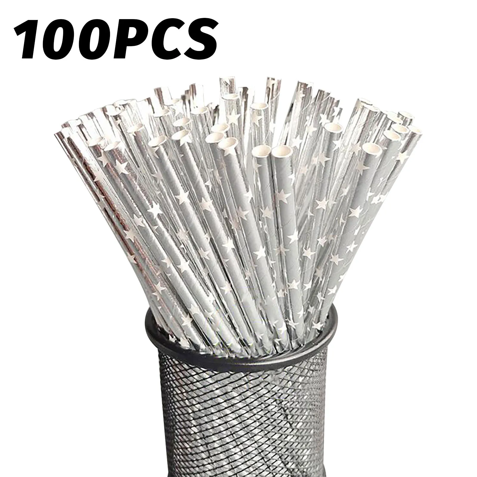 

100pc Biodegradable Stripes Paper Straws Disposable Degradable Paper Straw Color Coated Paper Drinking Straws Kitchen Accessorie
