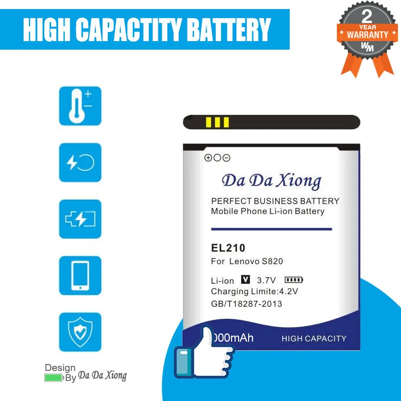 

DaDaXiong 5000mAh BL210 Battery For Lenovo S820 A656 S650 S658t S820E A770E A536 A750E A766 A658T A828t