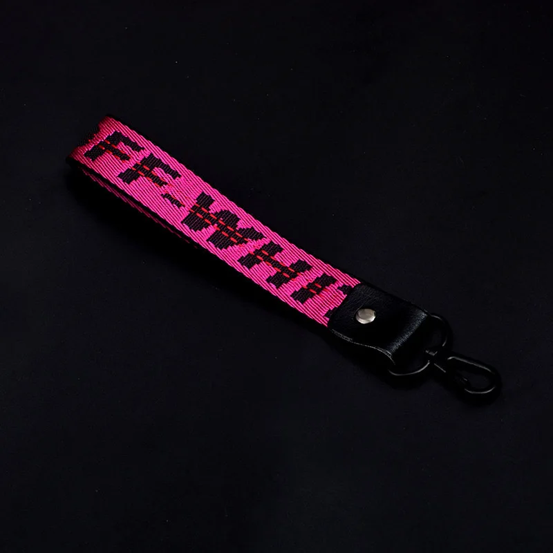 

Off Fashion Canvas White Phone Pendant Keychain Couple's Multi-Purpose Popular Wrist Key Ring Camera Jeans Accessories Gift Hot