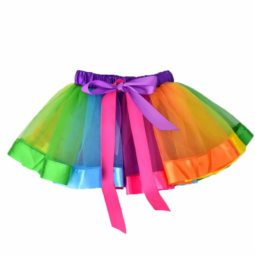 Детская Радужная балетная юбка для танвечерние и вечеринок 6 цветов 2019|Юбки| |