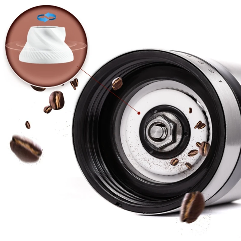 

Zigo Coffee Mill Stainless Steel Hand Crank Grinding Conical Coffee Grinder Manual Coffee Grinder Mill