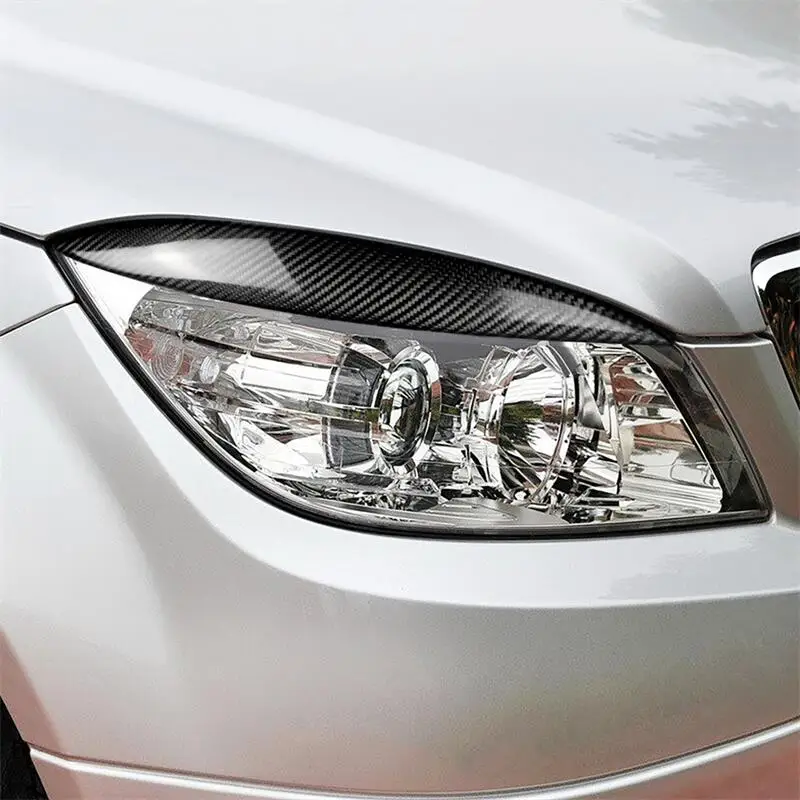 

Carbon fiber Front car light Car headlights Decorative lamp eyebrow For BENZ C Class W204 C180 C200 C260 C300 C350