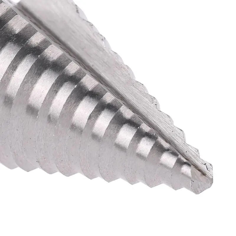 

13 Step HSS Spiral Grooved Conical Cone Drill Bit Hole Cutter Tool Triangle Round Shank 5-35mm