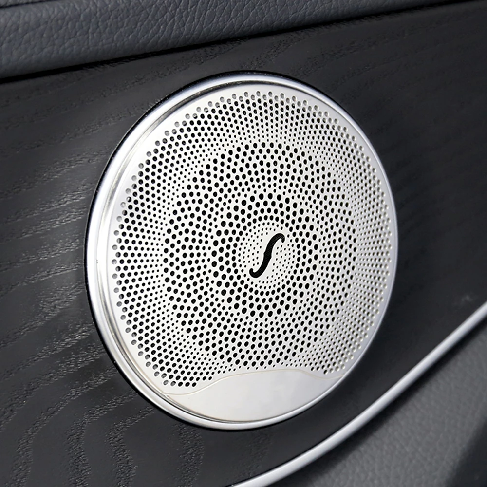 

Car Door Speaker Cover for Mercedes Benz E W213 C W205 GLC, Interior Door Trim for Mercedes AMG, Sticker Installation