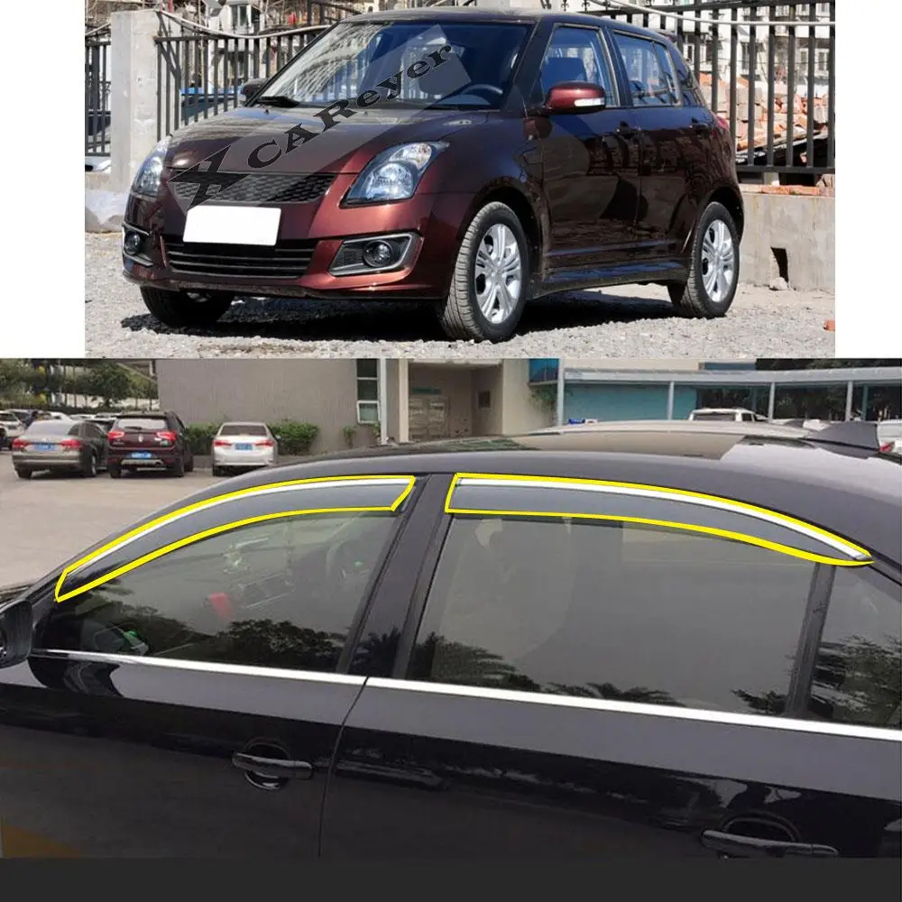 

Стикер для кузова автомобиля, пластиковое оконное стекло, ветрозащитный козырек, защита от дождя и солнца, запчасти для SUZUKI Swift 2013-2017
