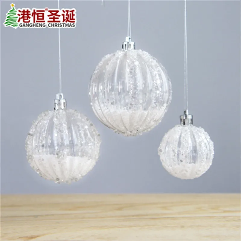

Christmas 5 ~ 8cm Pumpkin-shaped Sticky Sequins Transparent Balls Christmas Tree Ornaments Ball Santa Gift Free Shipping
