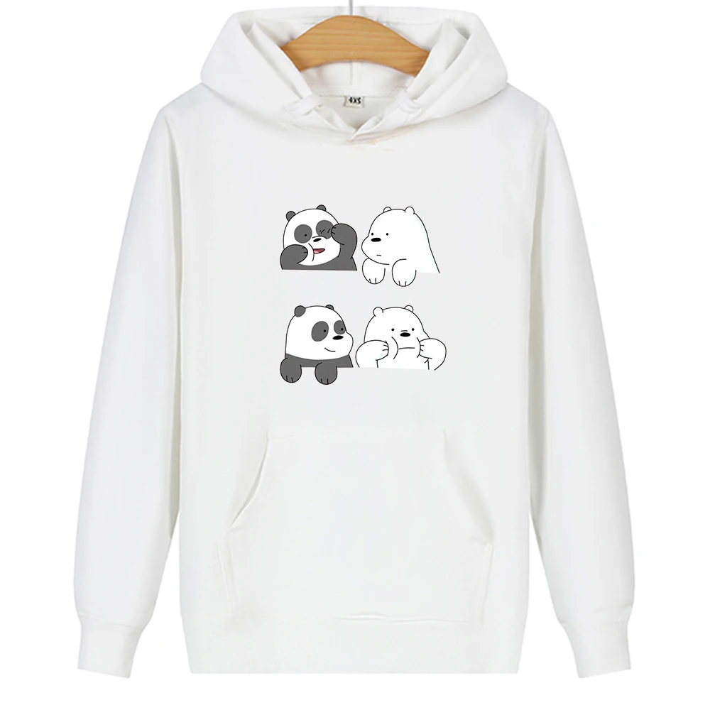 Хлопковая толстовка с капюшоном рисунком медведя толстовки свитшоты одежда