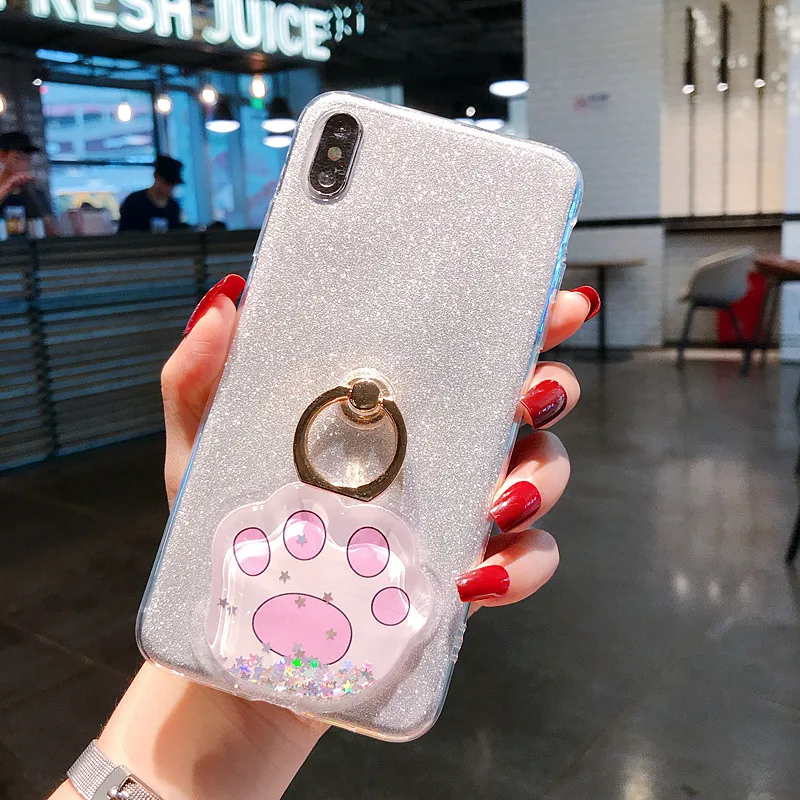 silver Для Moto G7 плюс G7 один Мощность G5 G5S G6 Z2 Z3 играть плюс P30 Примечание E3 E4 чехол с сияющими блестками кольцо крышки - Цвет: silver