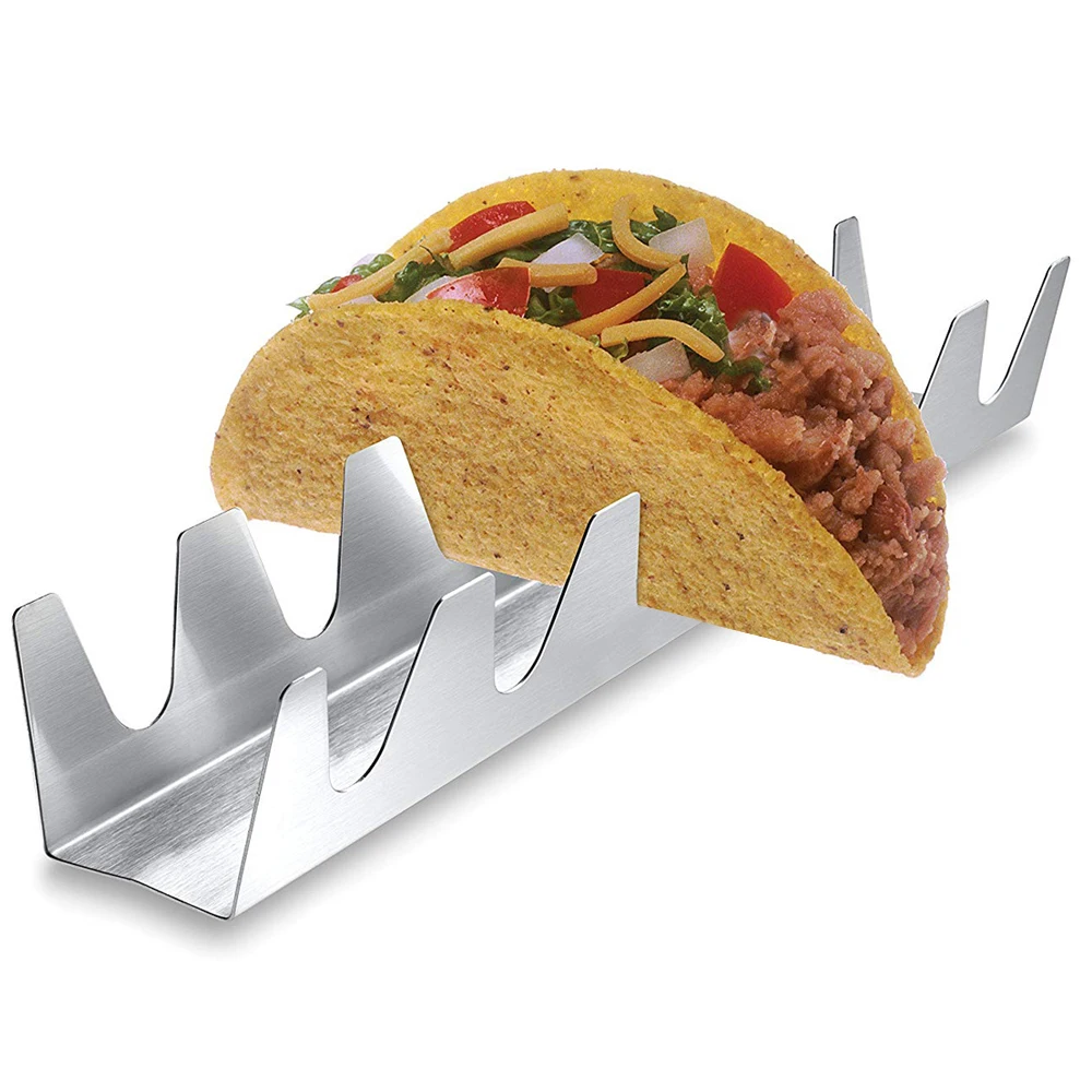 Подставка-держатель для Тако из нержавеющей стали поднос с гладкой кромкой