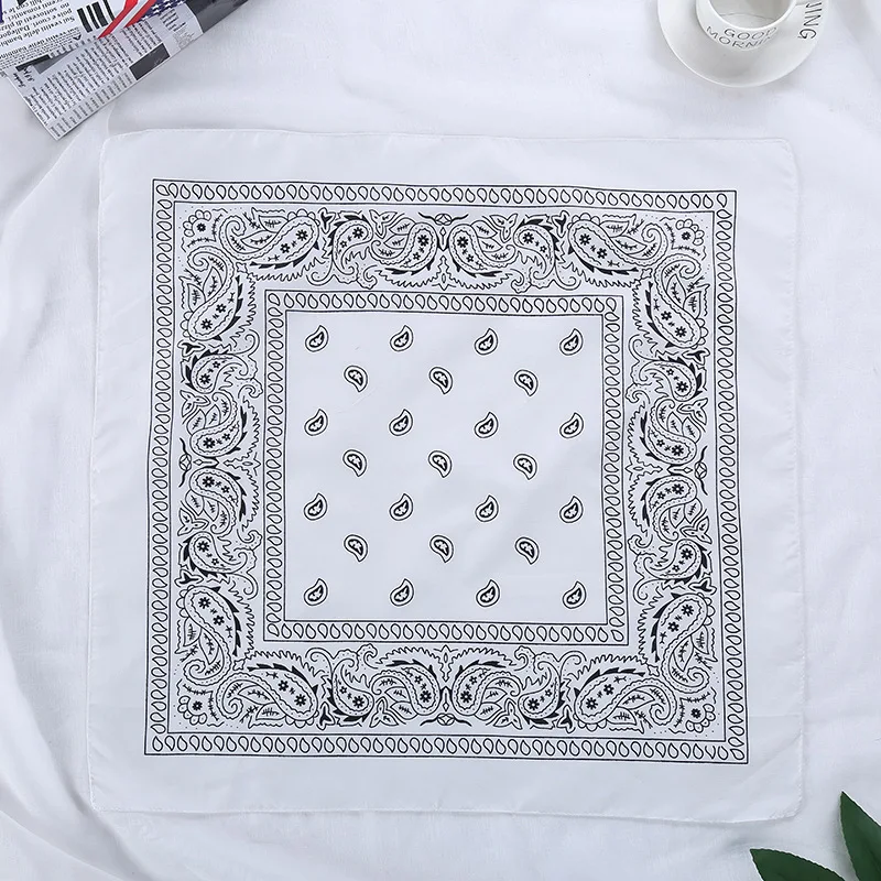 Fashion Hip Hop 100% Cotton Bandana Square Scarf 55cm*55cm Black Red Paisley Headband Printed For Women/Men/Boys/Girls |