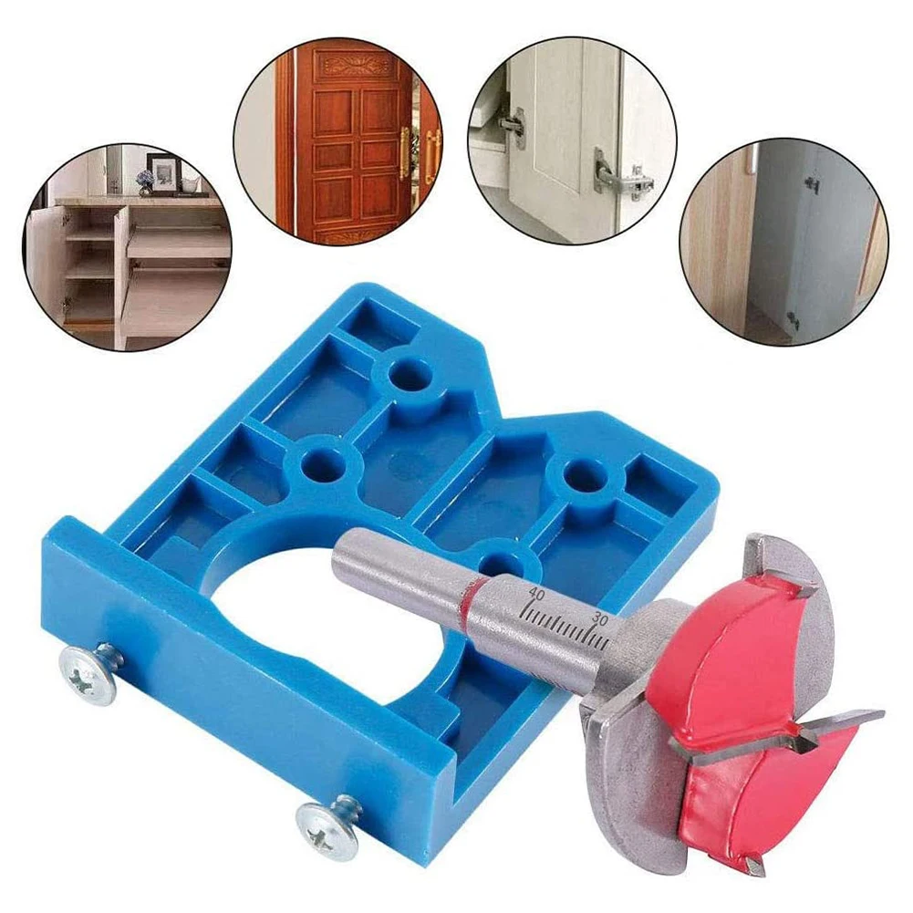 

35mm Door Cabinet Guide Hinge Hole Drilling Jig Conceal Locator Hole Opener Template for Carpentry Woodworking Accessories