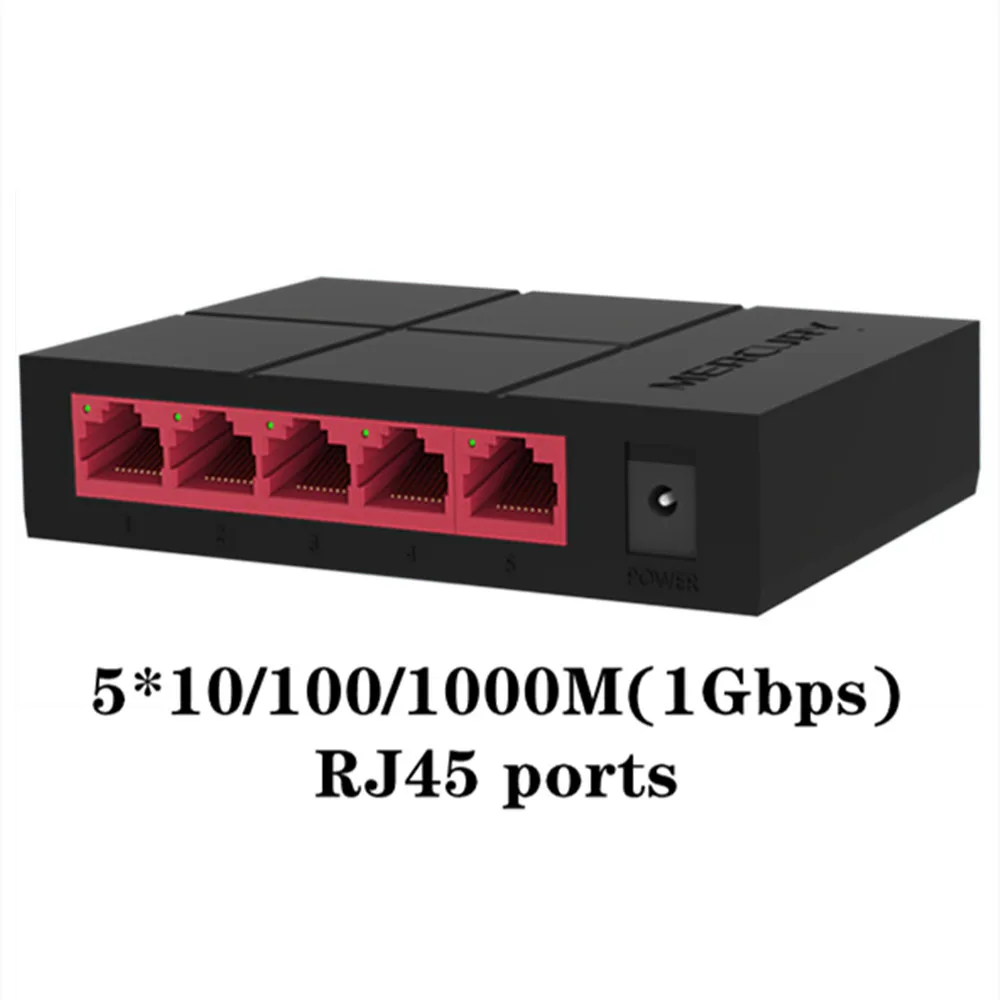 Коммутатор mercury сетевой гигабитный rj45 5 портов 1000 Мбит/с|Сетевые коммутаторы| |