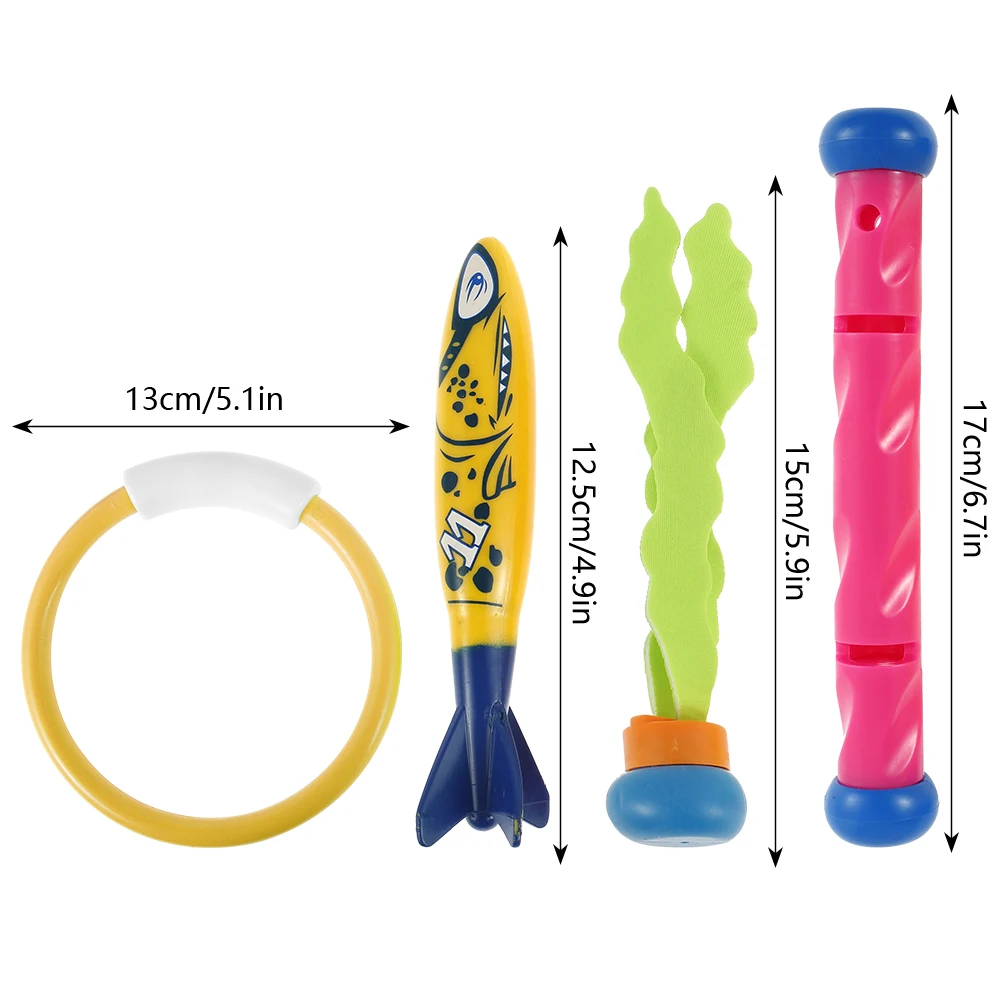 

22PCS Kids Diving Toy Sports Swimming Pool Torpedo Rocket Throwing Toys Diving Game Toys Underwater Training Stick for Children