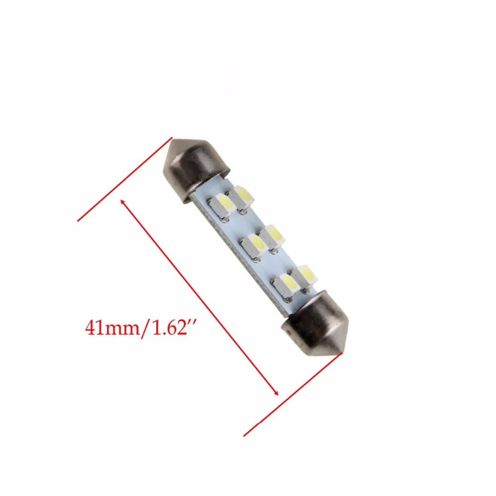POSSBAY 50 шт./лот 41 мм 6SMD 1210 Белый Автомобильный Стайлинг интерьерный купол фестон